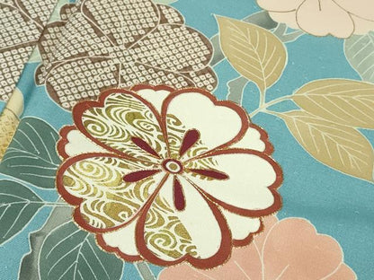 平和屋本店●極上　創業460年・千總　訪問着　駒刺繍　籬花文　天色地　金彩　逸品　DZAB1622kh5