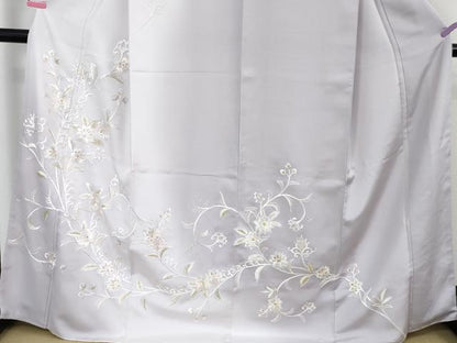 平和屋本店■極上　訪問着　総手刺繍　花唐草文　暈し染め　金糸　反端付き　逸品　未使用　DZAB1627kh5