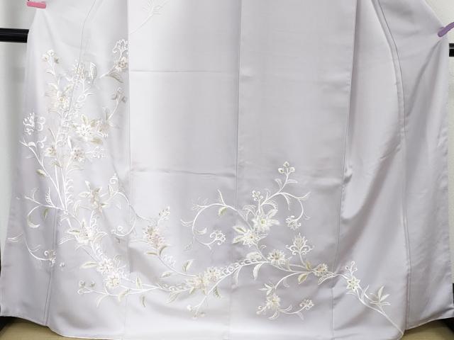 平和屋本店■極上　訪問着　総手刺繍　花唐草文　暈し染め　金糸　反端付き　逸品　未使用　DZAB1627kh5