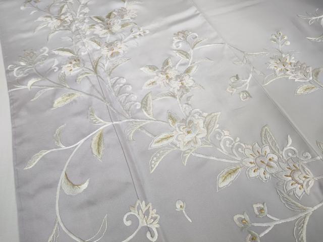 平和屋本店■極上　訪問着　総手刺繍　花唐草文　暈し染め　金糸　反端付き　逸品　未使用　DZAB1627kh5