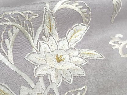 平和屋本店■極上　訪問着　総手刺繍　花唐草文　暈し染め　金糸　反端付き　逸品　未使用　DZAB1627kh5