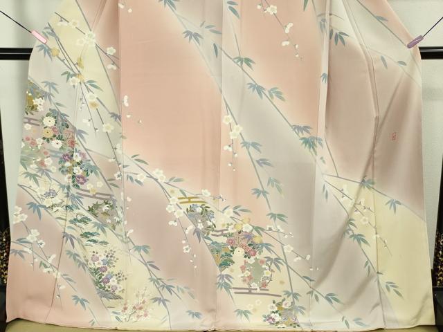 平和屋本店■極上　訪問着　友禅　作家物　春水　松竹梅　暈し染め　やまと誂製　逸品　未使用　DZAB1630kh5