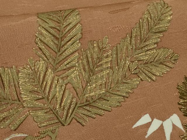 平和屋本店■極上　創業460年・千總　訪問着　刺繍　手描き　松竹梅　土器色地　金彩　逸品　DZAB1634kh5