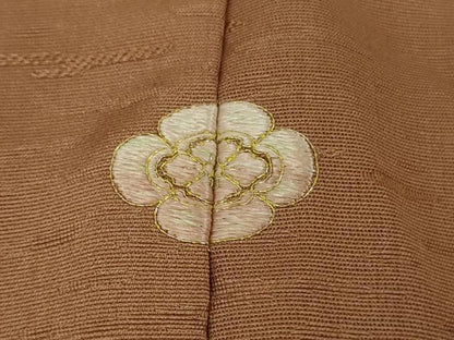 平和屋本店■極上　創業460年・千總　訪問着　刺繍　手描き　松竹梅　土器色地　金彩　逸品　DZAB1634kh5