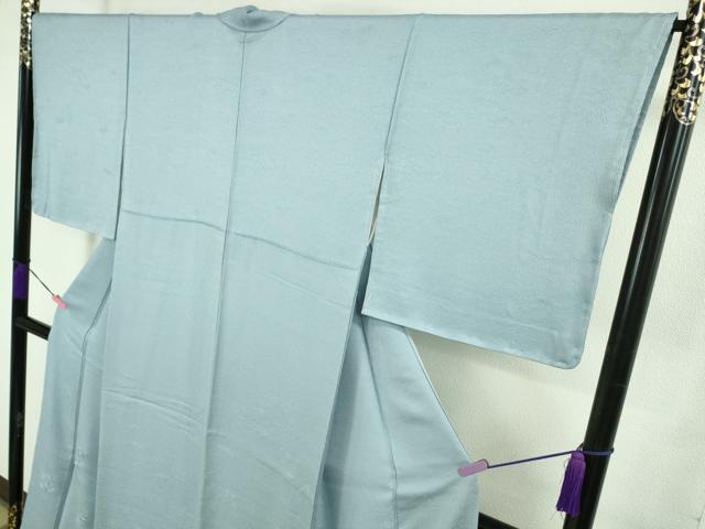 平和屋着物●極上　本加賀友禅作家　毎田健治　色留訪問着　総刺繍　花丸文　勿忘草色地　銀糸　逸品　未使用　DZAB1637kh5
