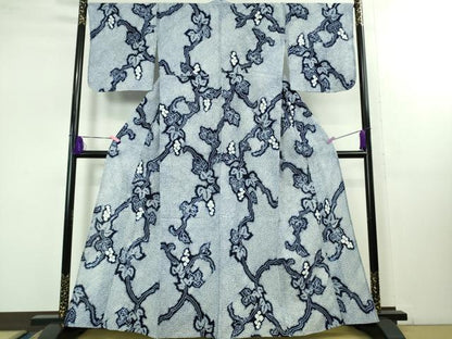 平和屋着物∴極上 夏物 浴衣 有松鳴海絞り 葡萄蔦の葉 綿 逸品 DZAB1641kh5