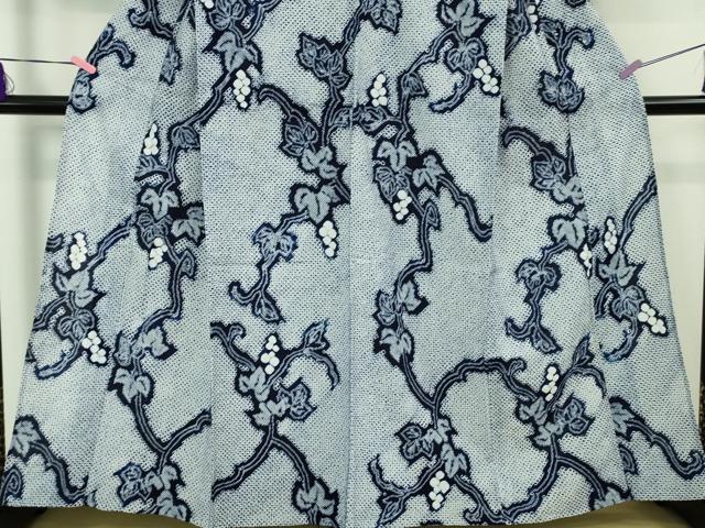 平和屋着物∴極上 夏物 浴衣 有松鳴海絞り 葡萄蔦の葉 綿 逸品 DZAB1641kh5