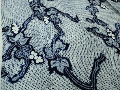 平和屋着物∴極上 夏物 浴衣 有松鳴海絞り 葡萄蔦の葉 綿 逸品 DZAB1641kh5