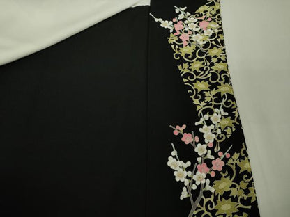 平和屋着物●極上 本加賀友禅作家 柿本市郎 黒留袖 仕覆花文 逸品 DZAB1645kh5