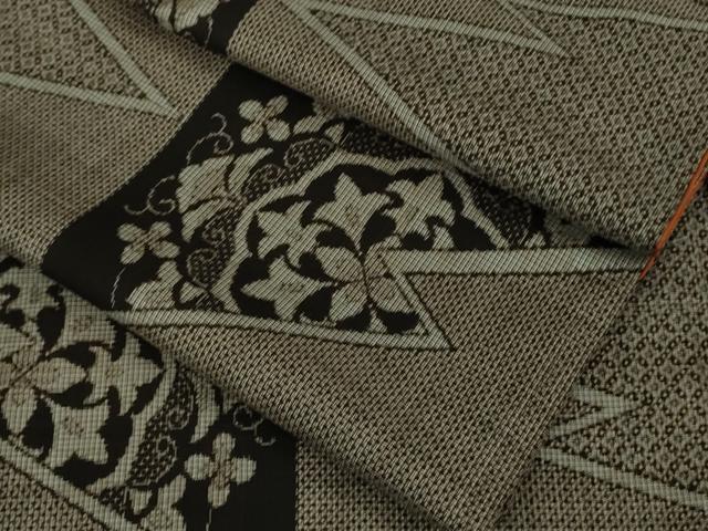 平和屋本店■極上　本場大島紬　割り込み絣　正倉院花文　逸品　DZAB1655kh5