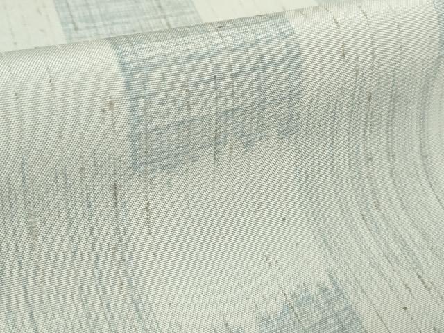 平和屋着物▽極上 ぜんまい紬 単衣 こがれこう 市松文様 反端付き 逸品 未使用 DZAB1670kh5