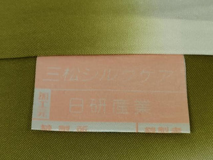 平和屋着物●極上　花織　訪問着　紬地　山鳩色地　逸品　DZAB1673kh6