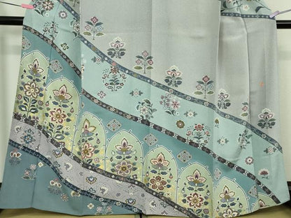 平和屋着物▽極上 訪問着 単衣 作家物 更紗花文 金彩 逸品 DZAB1683kh5
