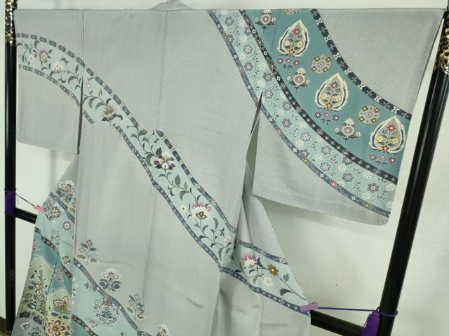 平和屋着物▽極上 訪問着 単衣 作家物 更紗花文 金彩 逸品 DZAB1683kh5