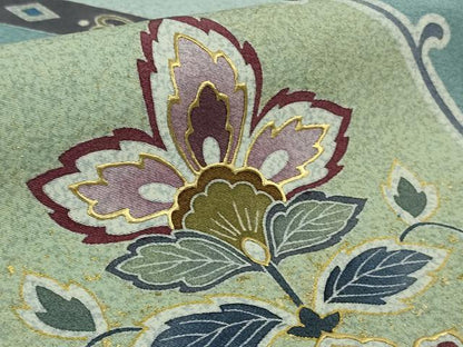 平和屋着物▽極上 訪問着 単衣 作家物 更紗花文 金彩 逸品 DZAB1683kh5