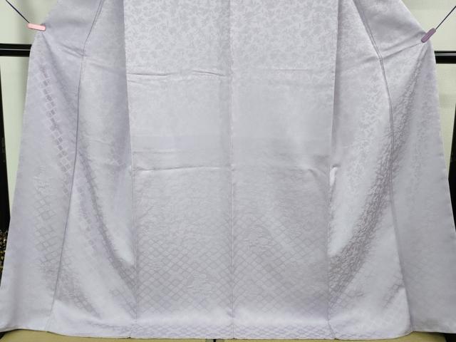 平和屋本店■極上　龍村美術織物　無地絵羽訪問着 　色無地　草花地紋　薄葡萄色　反端付き　逸品　未使用　DZAB1704kh5