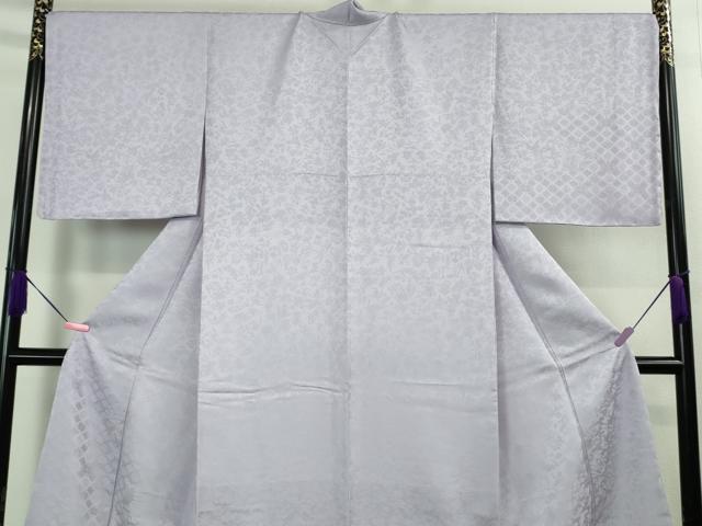 平和屋本店■極上　龍村美術織物　無地絵羽訪問着 　色無地　草花地紋　薄葡萄色　反端付き　逸品　未使用　DZAB1704kh5