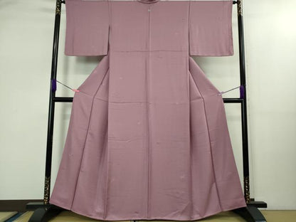 平和屋着物●極上 色無地 工字繋ぎ 南天草葉地紋 菖蒲色 逸品 DZAB1707kh5