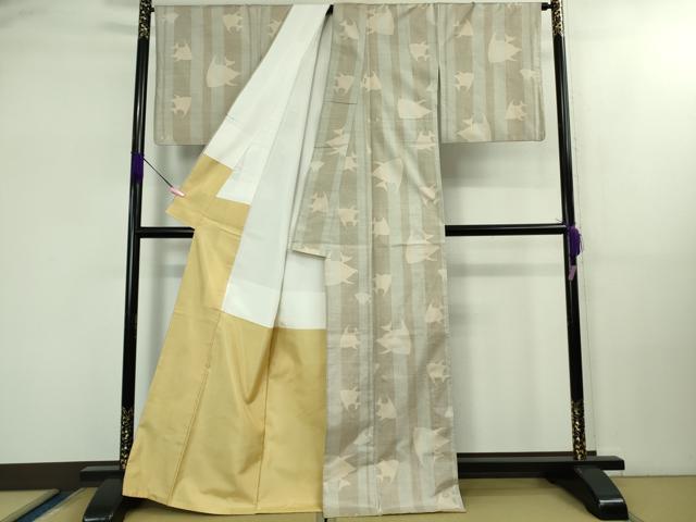 平和屋本店■極上　本場大島紬　白大島　7マルキ　エンゼルフィッシュ　逸品　DZAB1728kh5