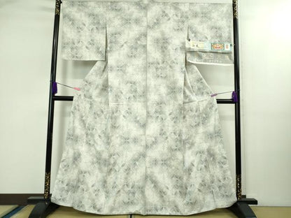平和屋本店■極上　本場大島紬　白大島　9マルキ　白鳳　白薩摩焼泥　七宝文様　窪田織物謹製　証紙付き　逸品　DZAB1729kh5