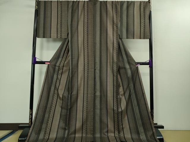 平和屋本店■極上　本場大島紬　割込絣　名物裂間道　ロング丈　逸品　DZAB1731kh5