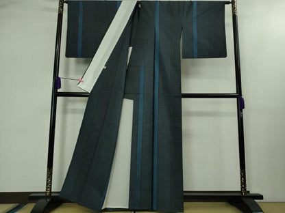 平和屋着物●極上 紺九 四代目 森義男 本藍染 本場大島紬 9マルキ 古代染色純泥染 伊集院リキ商店謹製 証紙付き 逸品 DZAB1736kh5