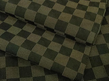 平和屋着物■極上　お召　単衣　市松文様　ロング丈　逸品　DZAB1738kh5