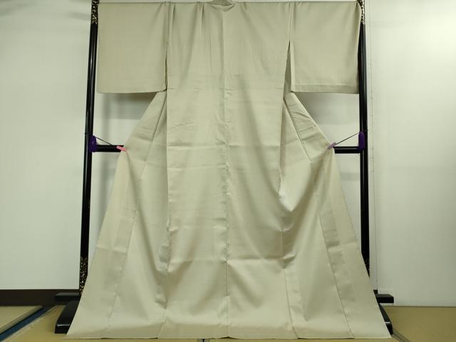 平和屋着物▽極上 お召 単衣 網目文 練色地 ロング丈 逸品 DZAB1743kh6