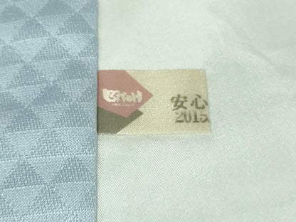 平和屋着物●極上 訪問着 松ぼっくり地紋 暈し染め フロスティーブルー色地 ロング丈 逸品 DZAB1744kh5