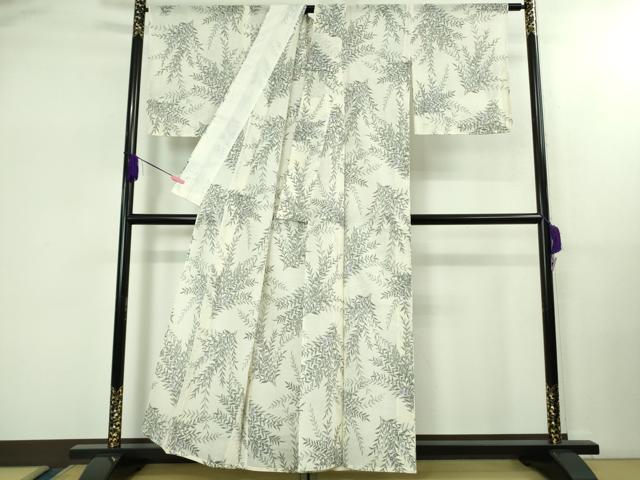 平和屋着物■極上　夏物　紗紬　草花文　象牙色地　逸品　DZAB1750kh5