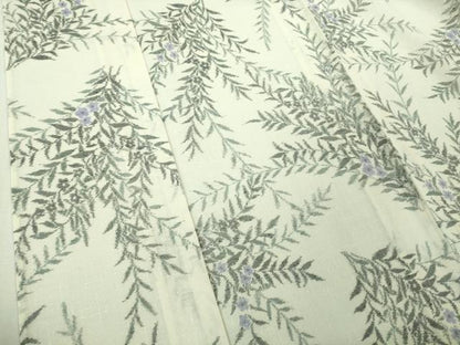 平和屋着物■極上　夏物　紗紬　草花文　象牙色地　逸品　DZAB1750kh5