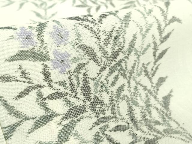 平和屋着物■極上　夏物　紗紬　草花文　象牙色地　逸品　DZAB1750kh5