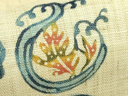平和屋本店＊極上　夏物　型絵染作家　小島悳次郎　九寸名古屋帯　立波に貝　麻　逸品　DZAB1751kh6