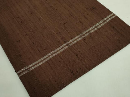 平和屋本店●極上　浦野理一　経節紬　九寸名古屋帯　黒茶色　逸品　DZAB1752kh6