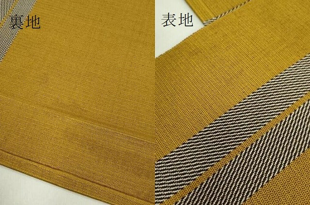平和屋着物●極上　本場黄八丈　紬　八寸名古屋帯　一重帯　間道　逸品　DZAB1753kh6
