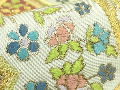 平和屋着物●極上　西陣　川島織物　六通柄　本袋帯　正倉院花文　金糸　逸品　DZAB1762kh6
