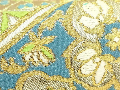平和屋着物●極上　西陣　川島織物　六通柄　本袋帯　正倉院花文　金糸　逸品　DZAB1762kh6