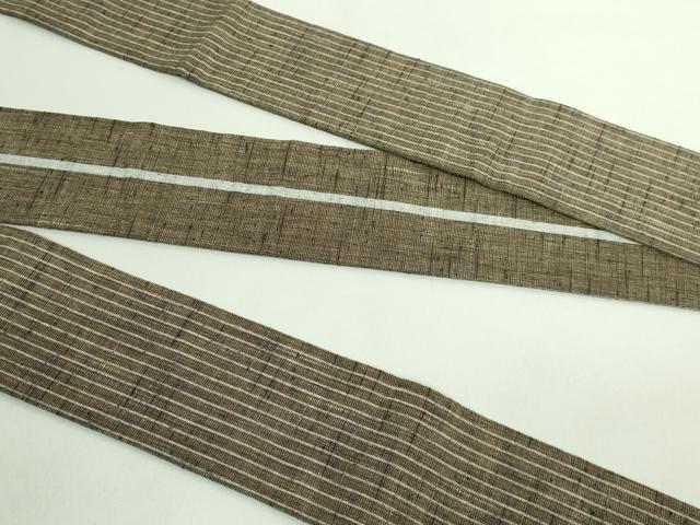 平和屋着物●極上　男性　両面　角帯　紬地　縞　間道　逸品　DZAB1766kh6