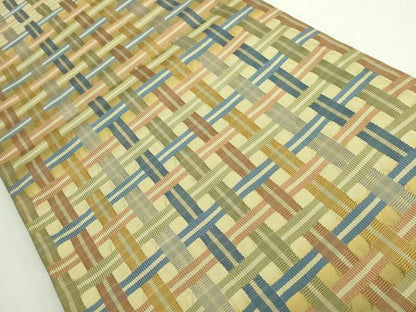 平和屋本店●極上　伝統工芸士　曽根武勇　全通柄袋帯　吉野間道　逸品　DZAB1775kh6