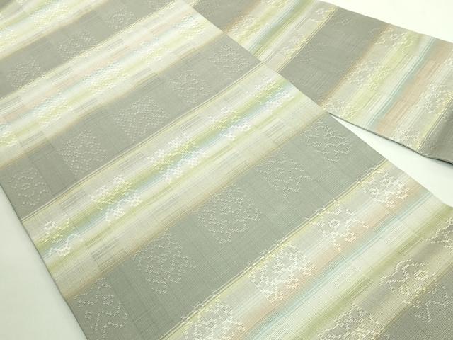 平和屋本店●希少　沖縄県最高級織物　夏物　首里花倉織　首里織　花織・絽織・紗織　九寸名古屋帯　逸品　DZAB1777kh6