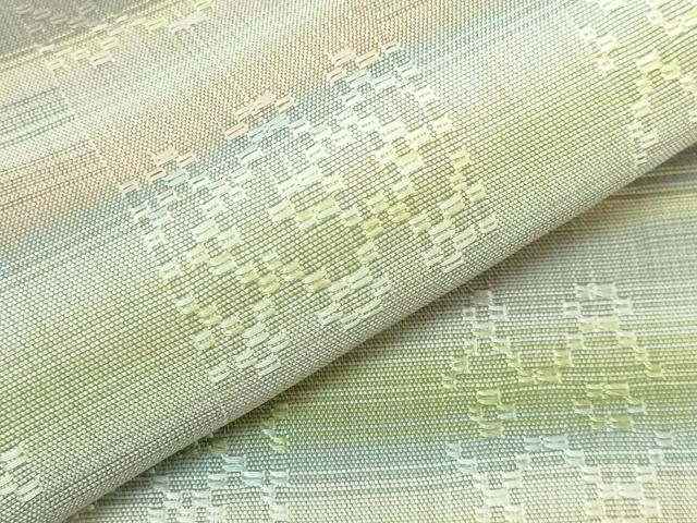 平和屋本店●希少　沖縄県最高級織物　夏物　首里花倉織　首里織　花織・絽織・紗織　九寸名古屋帯　逸品　DZAB1777kh6