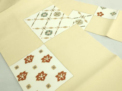 平和屋着物●極上　九寸名古屋帯　花菱文　金彩　逸品　DZAB1778kh6