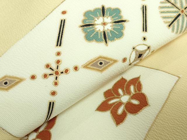 平和屋着物●極上　九寸名古屋帯　花菱文　金彩　逸品　DZAB1778kh6