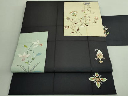 平和屋着物●極上　九寸名古屋帯　枝花文　金銀彩　逸品　DZAB1780kh6