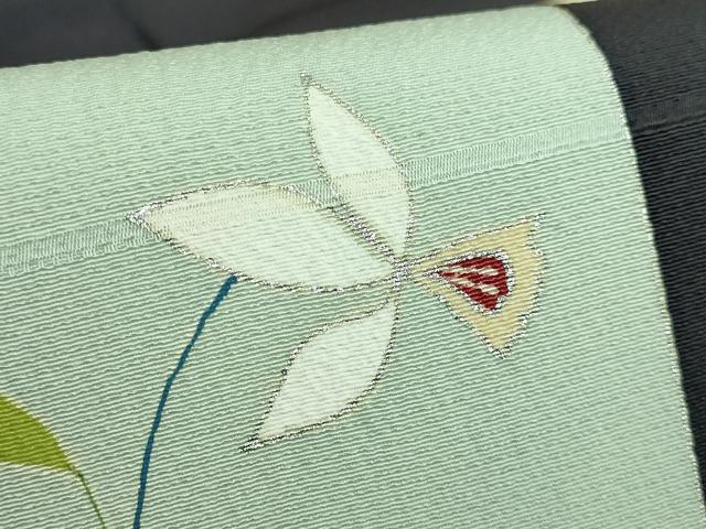 平和屋着物●極上　九寸名古屋帯　枝花文　金銀彩　逸品　DZAB1780kh6