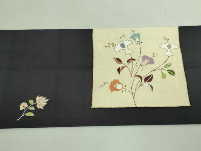平和屋着物●極上　九寸名古屋帯　枝花文　金銀彩　逸品　DZAB1780kh6