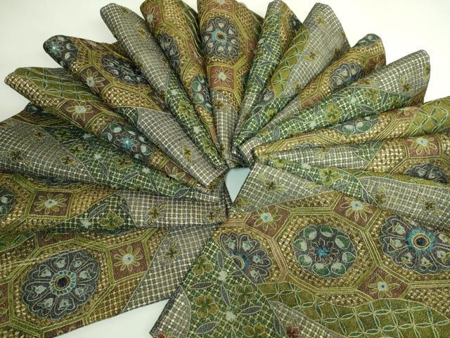 平和屋本店●極上　中国三大刺繍　スワトウ刺繍　汕頭刺繍　総刺繍　全通柄袋帯　スリーシーズン帯　蜀江花文　金糸　逸品　DZAB1781kh6