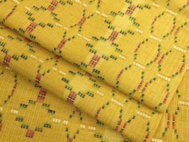 平和屋着物●極上　九寸名古屋帯　紬地　花織　逸品　DZAB1785kh6