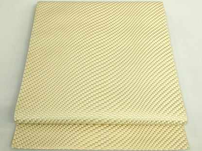 平和屋着物●極上　本場筑前博多織　八寸名古屋帯　淡黄色地　逸品　DZAB1794kh6