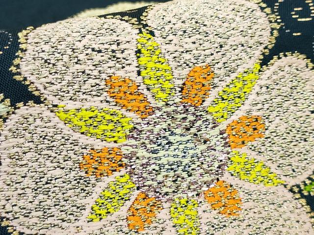 平和屋本店○最高級 龍村平蔵製 太鼓柄 本袋帯 相楽吉祥文